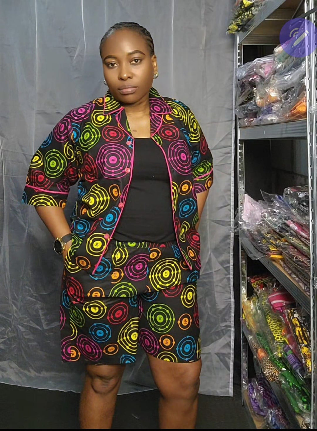 Ankara Kimono+ Short 004
