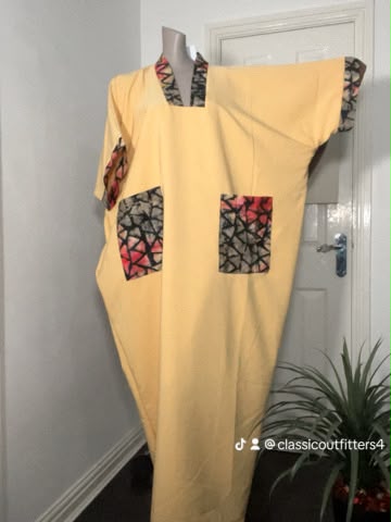 CREPE+ANKARA KAFTAN 010