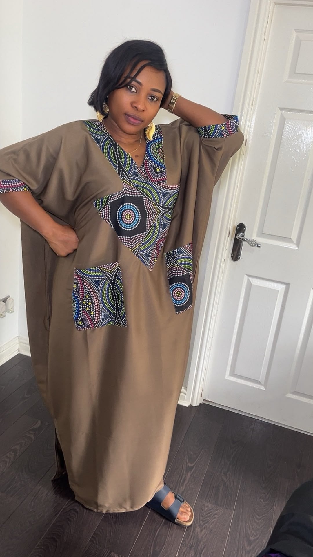CREPE+ANKARA KAFTAN 015