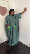 CREPE+ANKARA KAFTAN 017