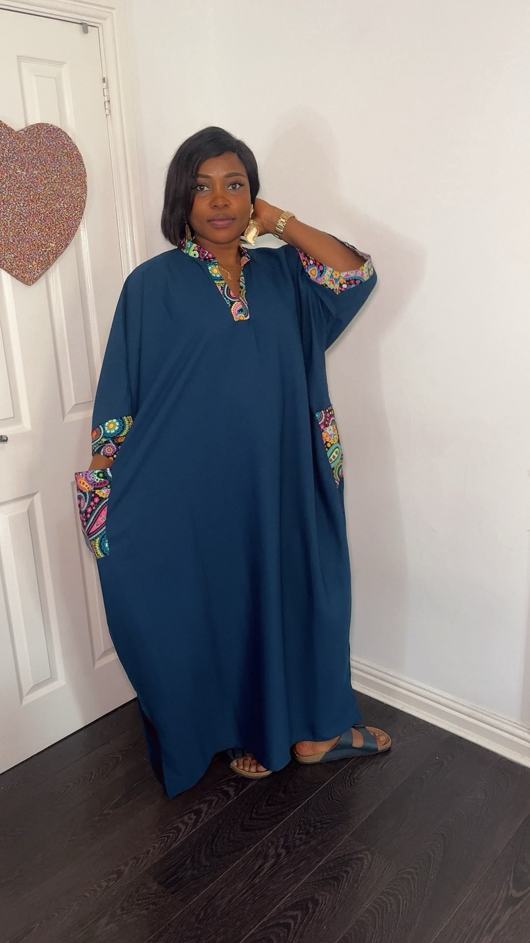 CREPE+ANKARA KAFTAN 016