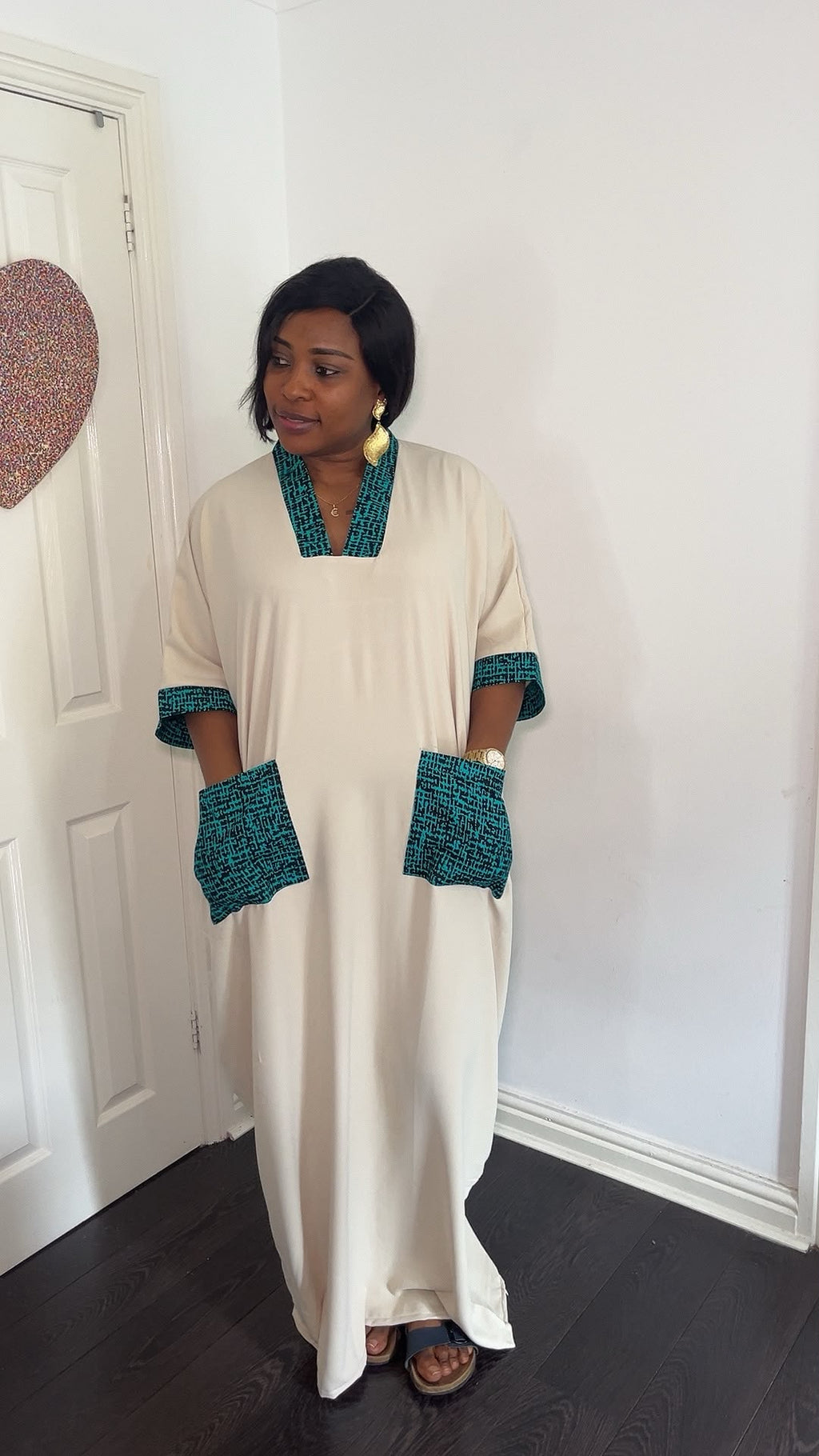 CREPE+ANKARA KAFTAN 013
