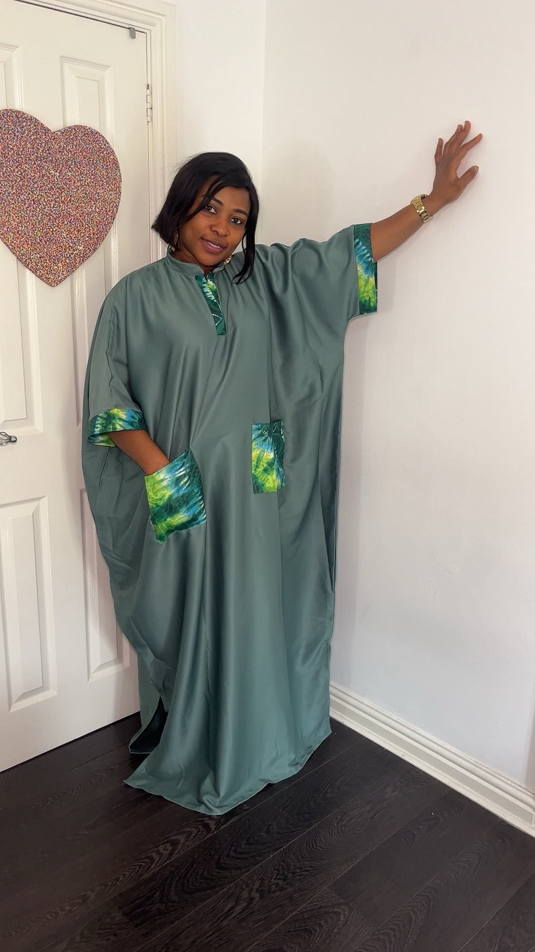 CREPE+ANKARA KAFTAN 017