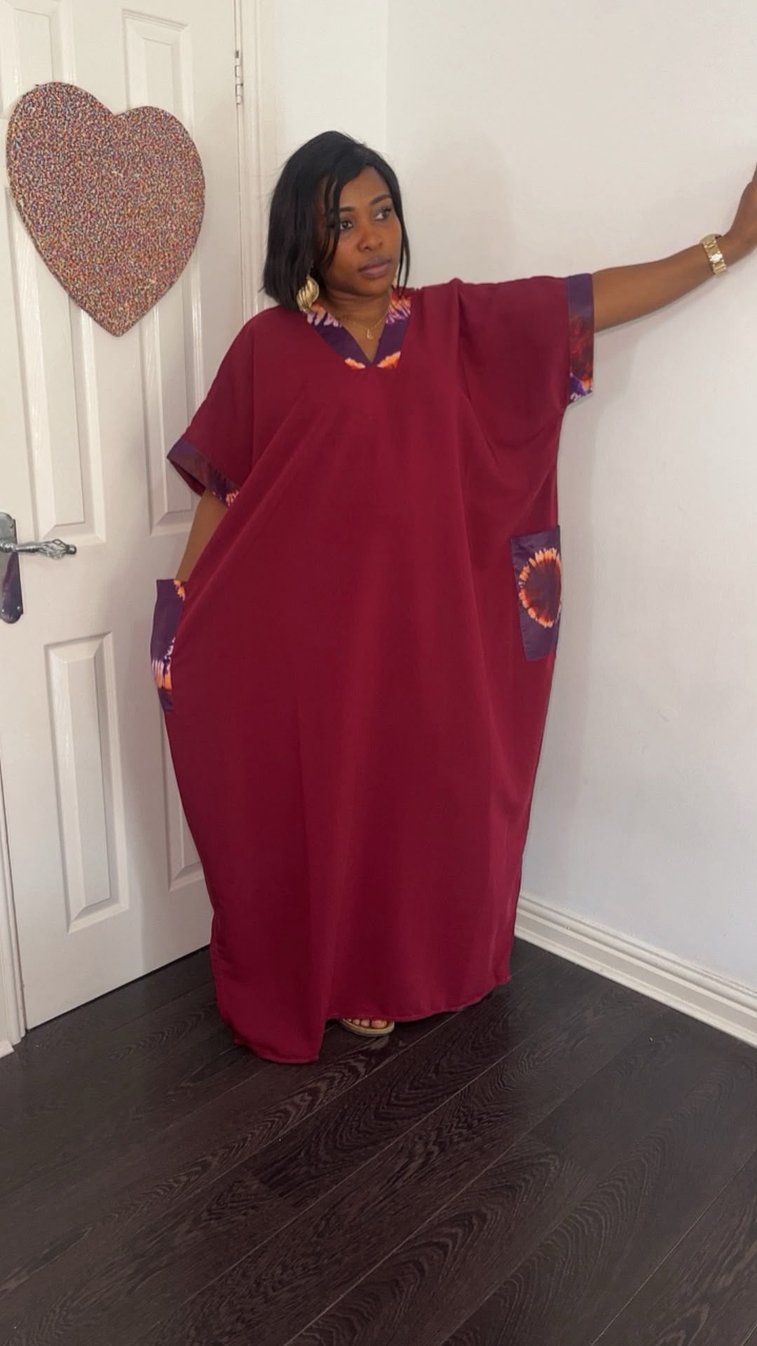 CREPE+ANKARA KAFTAN 014