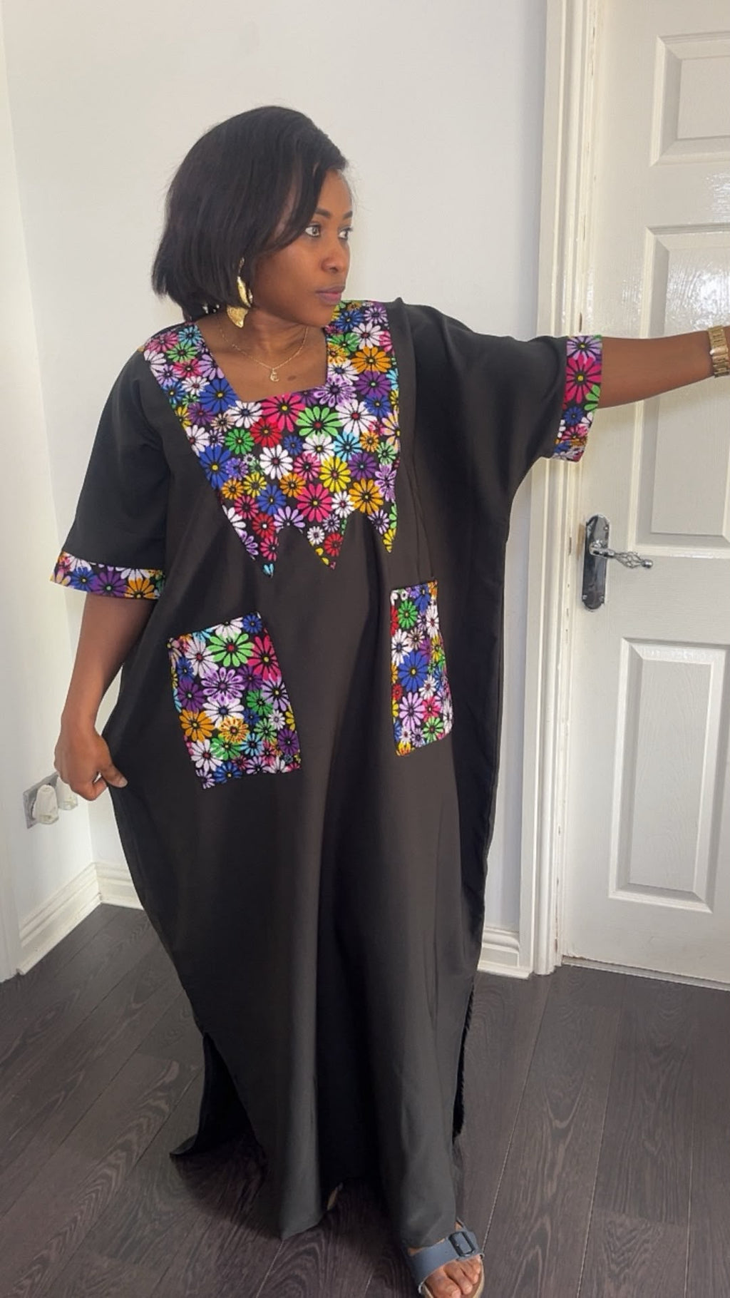 CREPE+ANKARA KAFTAN 011