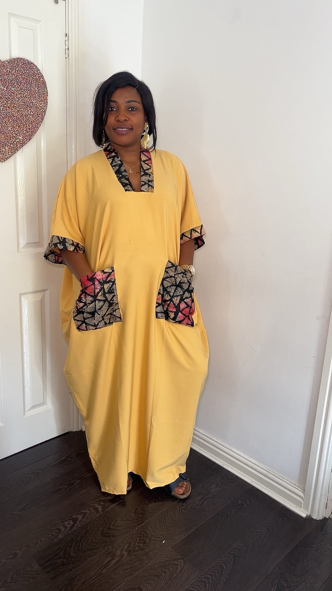 CREPE+ANKARA KAFTAN 010